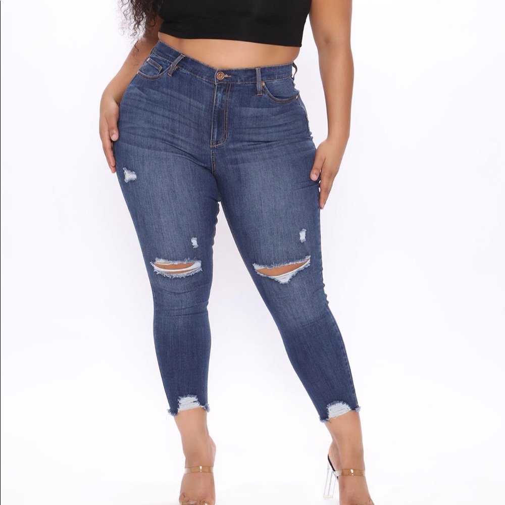 Fashion Nova Plus Size Ankle Jeans